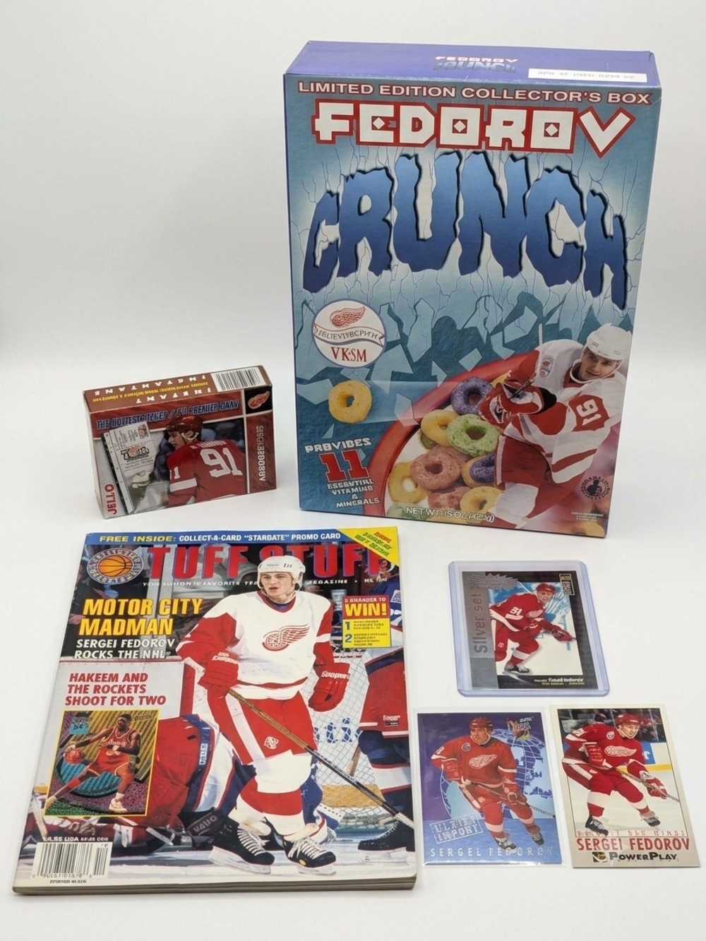 1990s Sergei Fedorov Detroit Red Wings Collector Bundle - Cereal, Jell-O, Cards